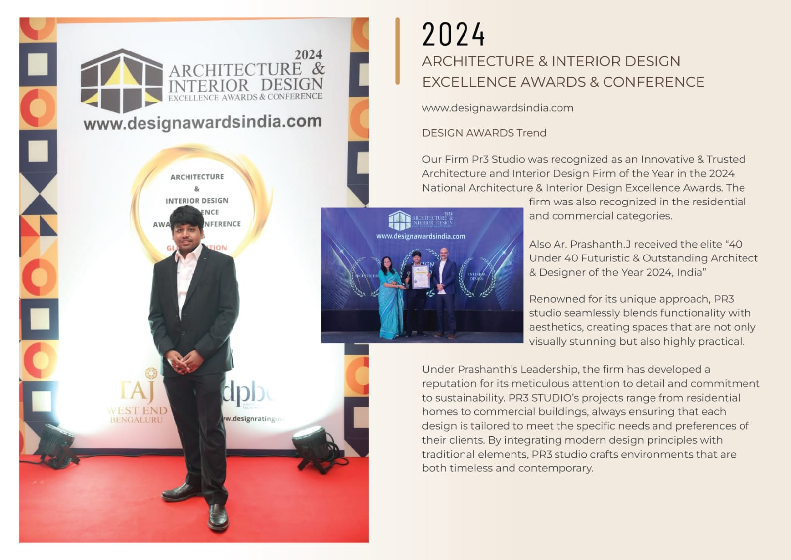 PR3 Studio highlight — award and project record